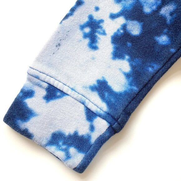 Abercrombie Kids Boys 11-12 Essential Logo Hoodie Sweatshirt Tie Dye Navy White - Picture 11 of 11